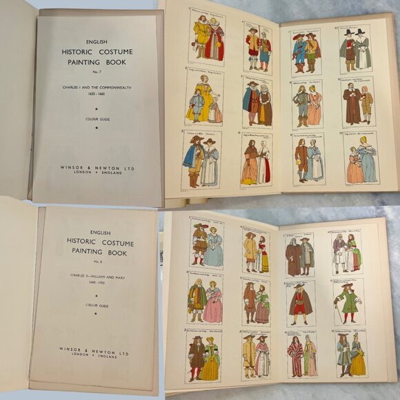 vintage Other - Winsor & Newton Ltd, Historic Costume Painting Book RARE COMPLETE SET 16 VOLUMES